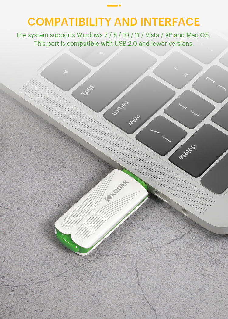 K182 USB 2.0 Flash Drive, Portable U Disk Memory Stick, High-Speed USB2.0 Storage, 16GB/32GB/64GB, with Leather Lanyard for Laptop, PC, File Transfer & Backup, Car, Office