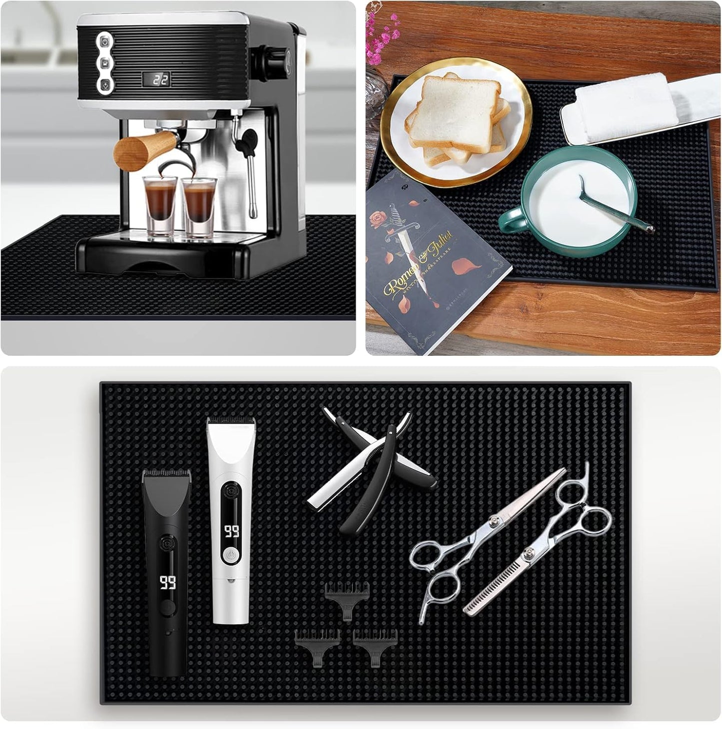 SKY-TOUCH Rubber Bar Mat, 45 x 30 x 1 cm, Thickened, Drainable, Non-slip, Made Of PVC, Waterproof and Drip-proof. Suitable for Bars, Hotels, Restaurants, Homes, Cafes, and Other Venues