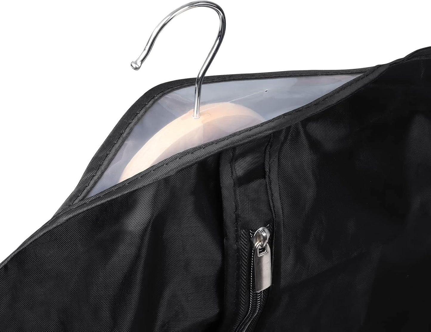 SKY-TOUCH 6 Pack Dress Garment Bags for Hanging Clothes, PEVA Coat & Gown Covers, Dustproof, Waterproof, with Clear PVC Windows, Black, 60-Inch, Home & Travel Clothing Protector
