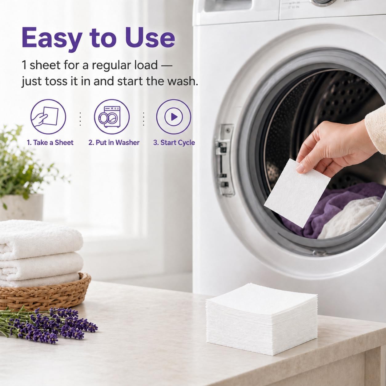 SKY-TOUCH 36pcs High-Strength Laundry Detergent Sheets, Fresh Scent Suitable for Dormitories, Universities, Homes, Hotels Travel
