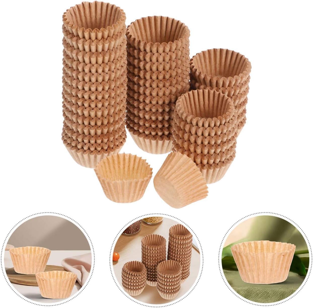 SKY-TOUCH 500PCS Mini Cupcake Liners Muffin Linner, Mini Muffin Truffle Cases Greaseproof Cupcake Liners Non Stick Chocolate Paper Candy Wrappers for Party Birthday Christmas, Bottom size 5cm