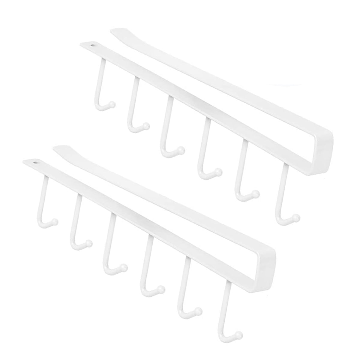 300pcs  Cup Holder Under Cabinet ,Multifunction Kitchen Drilling Free Coffee Cups Holder Hanger for Cups/Kitchen Utensils/Ties Belts/Scarf/Keys Storage Rack Cupboard Shelf Hanging Hook,White