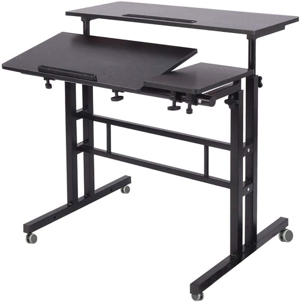 SKY-TOUCH Mobile Standing Desk, Height Adjustable Sit Stand Mobile