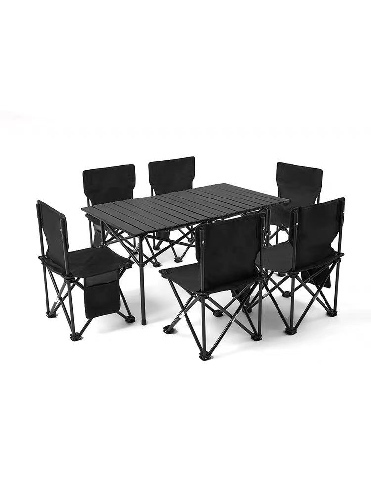 طاولة وكرسي قابلة للطي للتخييم في الهواء الطلق من SKY-TOUCH، طاولة قابلة للطي خفيفة الوزن وكرسي سهل الحمل، مثالية للخارج، والنزهة، والطهي، والشاطئ، والمشي لمسافات طويلة، وصيد الأسماك