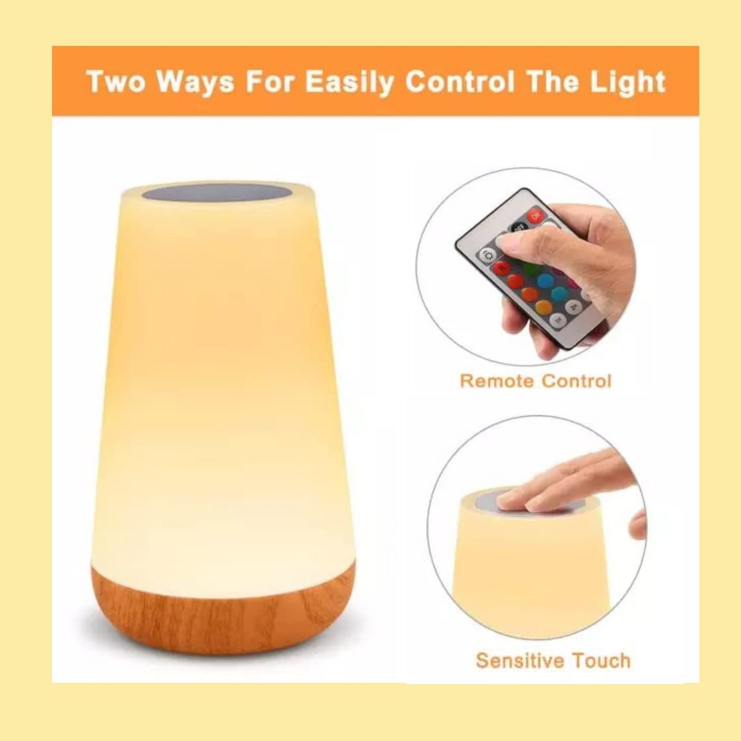 ضوء ليلي LED من SKY-TOUCH، مصباح بجانب السرير لغرفة النوم، مصباح ليلي ملون قابل للتعتيم مع تحكم باللمس وتحكم عن بعد في السطوع قابل للتعديل لغرفة النوم وغرفة الأطفال وغرفة المعيشة، قابل لإعادة الشحن عبر USB