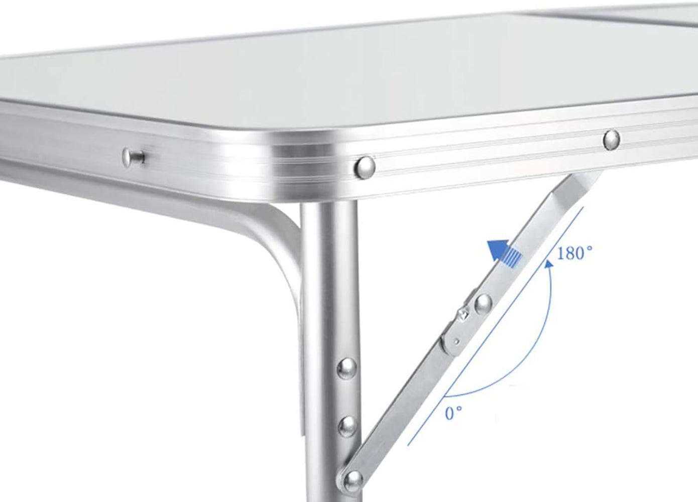 SKY-TOUCH Folding Trestle Outdoor Camping Table,Aluminum Alloy Outdoor Folding Picnic Table,Lightweight Trestle Outdoor Camping Table For BBQ Party, Folds in Half with Carry Handle,White(120ร60ร70cm)