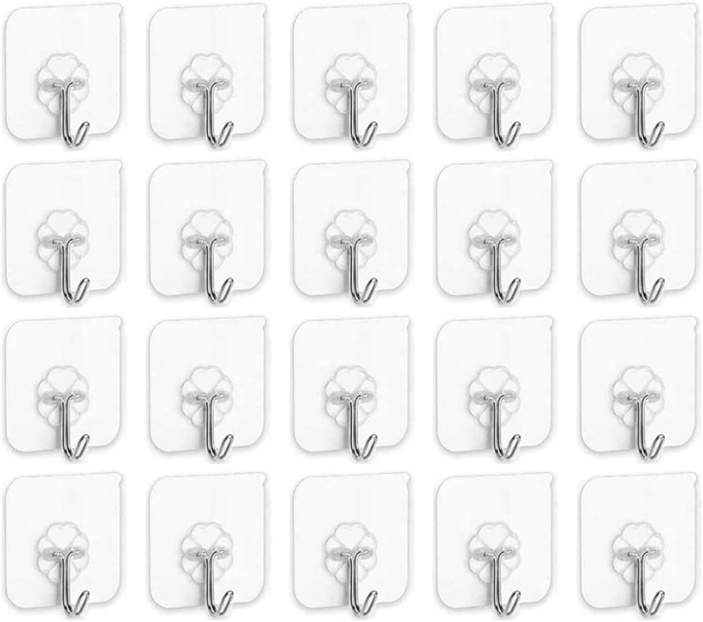 Hooks for Wall, 20 Pack Adhesive Wall Hooks for Wall Heavy Duty