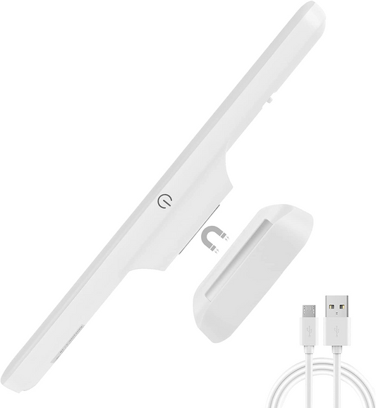 أضواء SKY-TOUCH تحت الخزانة، مصابيح LED ببطارية قابلة لإعادة الشحن، شريط إضاءة LED خافت مع 3 أوضاع ألوان، قابلة لإعادة الشحن عبر USB، رف حائط، خزانة، مرآة، بجانب السرير، إضاءة المطبخ