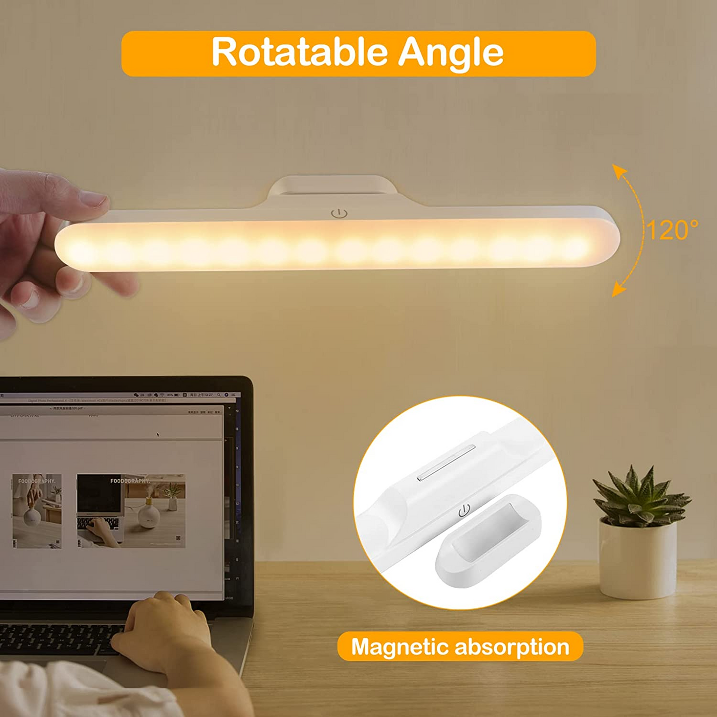 أضواء SKY-TOUCH تحت الخزانة، مصابيح LED ببطارية قابلة لإعادة الشحن، شريط إضاءة LED خافت مع 3 أوضاع ألوان، قابلة لإعادة الشحن عبر USB، رف حائط، خزانة، مرآة، بجانب السرير، إضاءة المطبخ