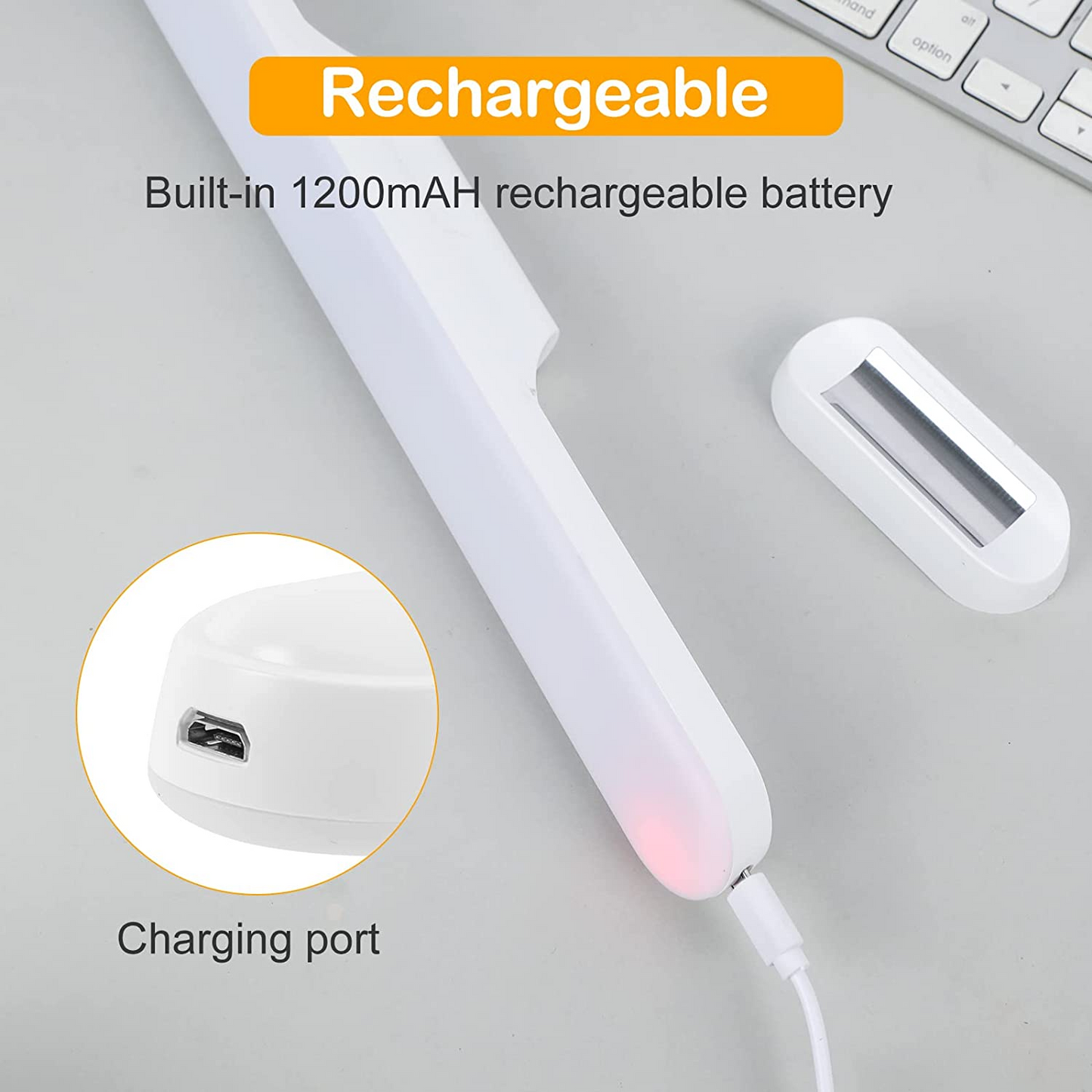 أضواء SKY-TOUCH تحت الخزانة، مصابيح LED ببطارية قابلة لإعادة الشحن، شريط إضاءة LED خافت مع 3 أوضاع ألوان، قابلة لإعادة الشحن عبر USB، رف حائط، خزانة، مرآة، بجانب السرير، إضاءة المطبخ
