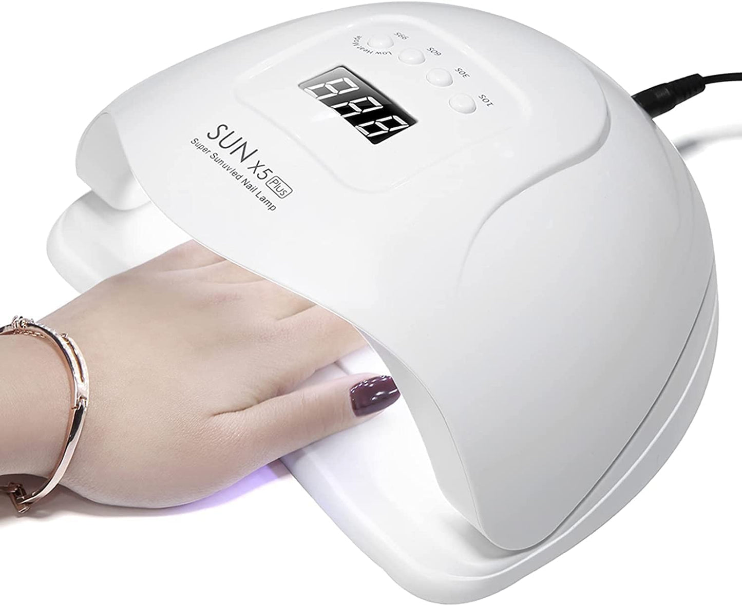SKY-TOUCH Professional Gel Polish Led Nail Drying Lamp، Nail Dryer Sun X5 Plus 54W Uv Led Nail Lamp لصالون تجميل الأظافر الاحترافي، الأظافر، البولندية، المعالجة، المانيكير، الباديكير، أدوات فنون الأظافر، أبيض