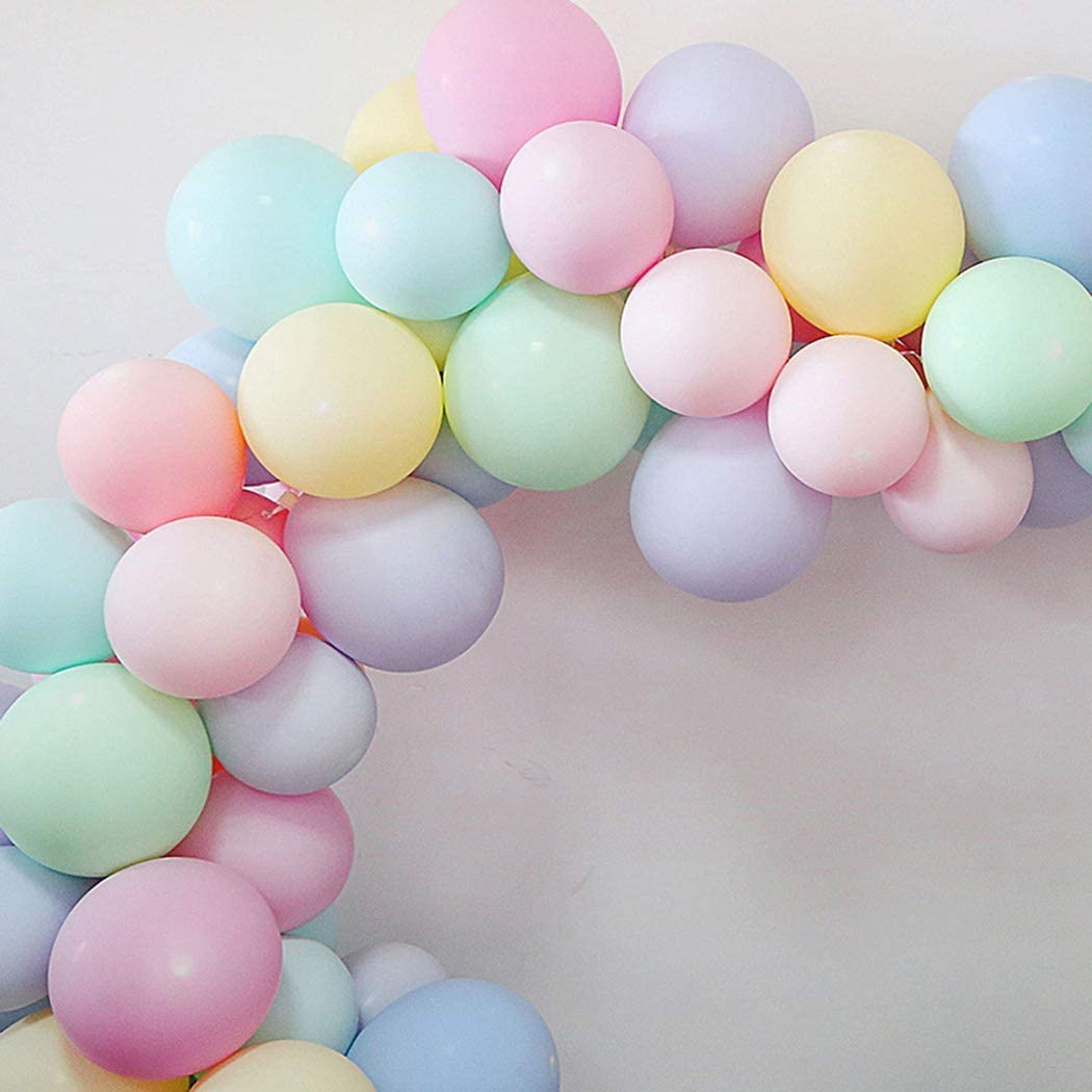 SKY-TOUCH 100PCS Macaron Latex Party Balloons,Candy Colored Latex Party Balloons For Wedding, Graduation, Kids Birthday Party, Christmas,Baby Shower, Party Supplies, Arch Balloon Tower