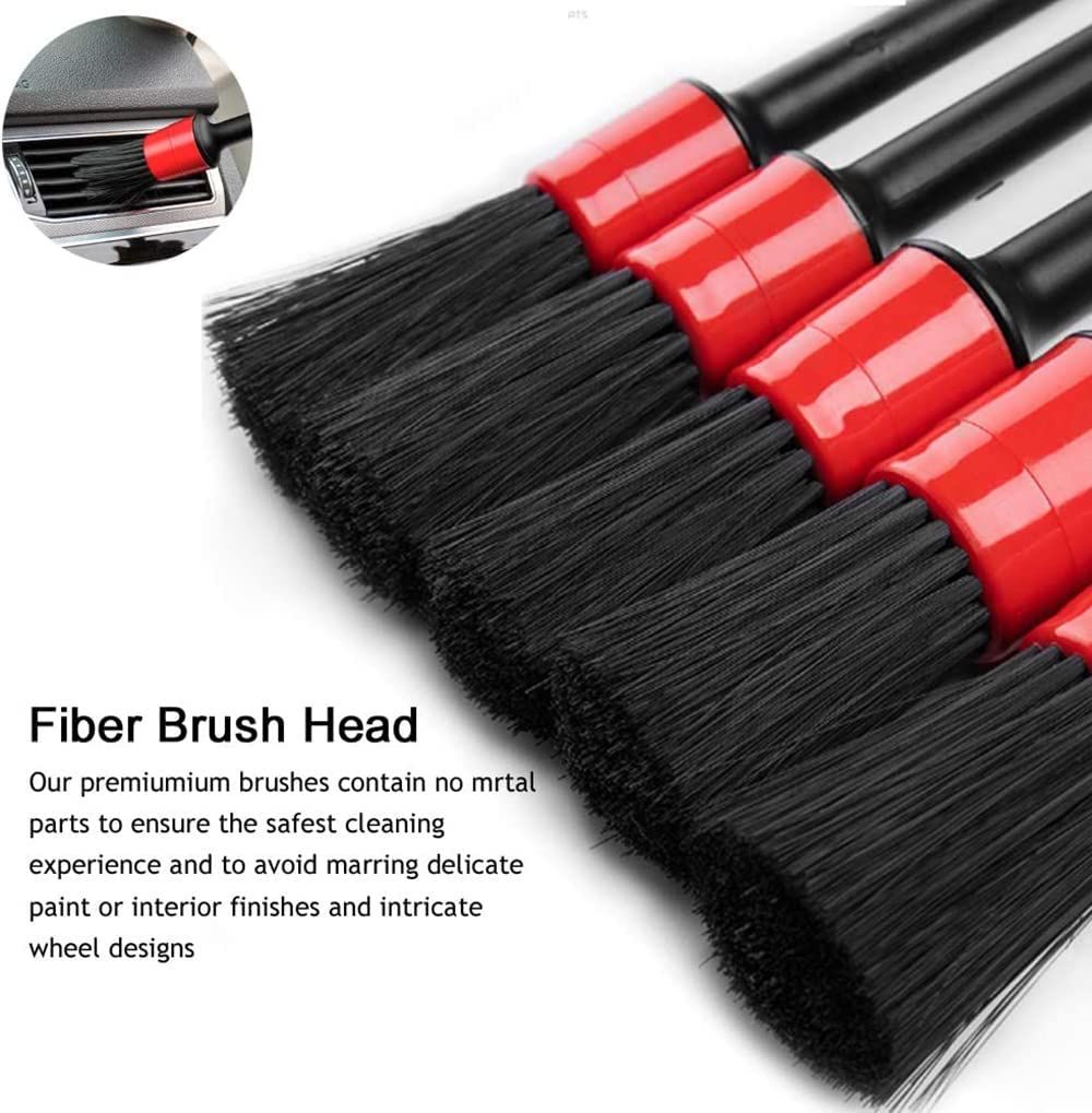 100pack 5pcs Auto Car Detailing Brush,Automotive Detail Cleaning Brushes For Cleaning Wheels, Engine, Interior, Emblems, Exterior, Dashboard Air Outlet,Wet & Dry Use Scratch Free Auto Clean Brushes
