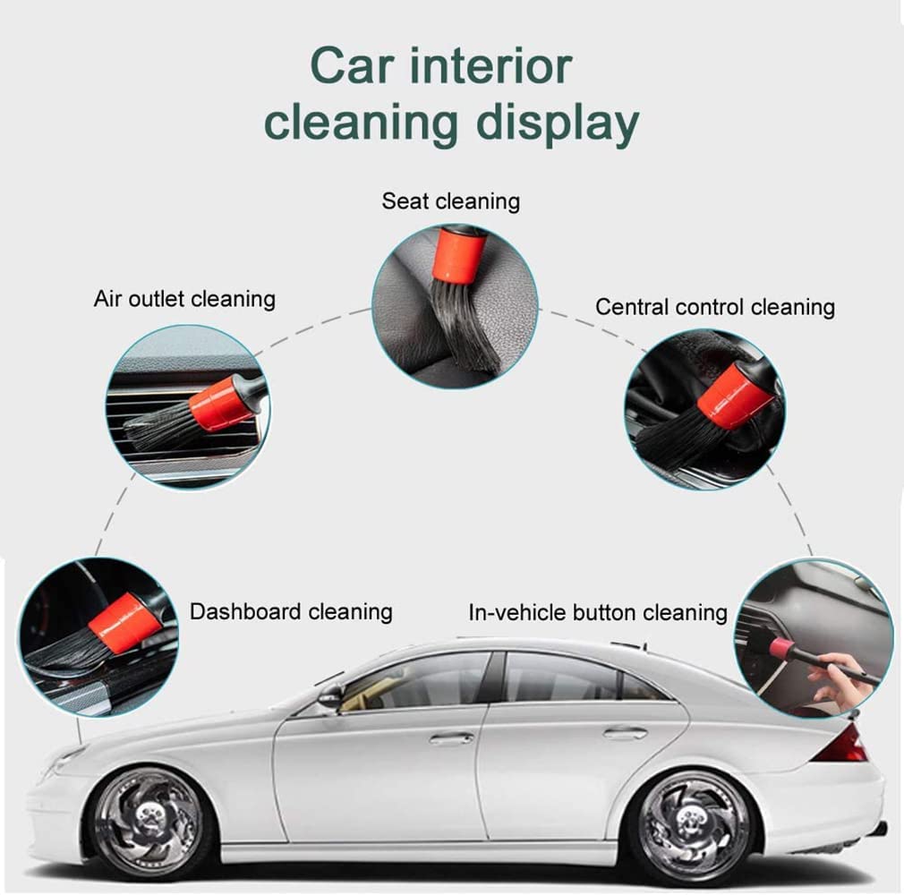 100pack 5pcs Auto Car Detailing Brush,Automotive Detail Cleaning Brushes For Cleaning Wheels, Engine, Interior, Emblems, Exterior, Dashboard Air Outlet,Wet & Dry Use Scratch Free Auto Clean Brushes