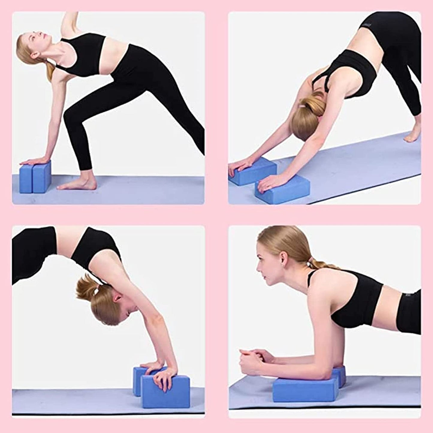 SKY-TOUCH Yoga Block Brick 2 Pack، غير قابل للانزلاق اليوغا كتلة الطوب رغوة المنزل ممارسة اللياقة البدنية الصالة الرياضية عالية الكثافة كتل رغوة EVA لتحسين تمتد اليوغا / بيلاتيس / اللياقة البدنية 9 "× 6" × 3 "