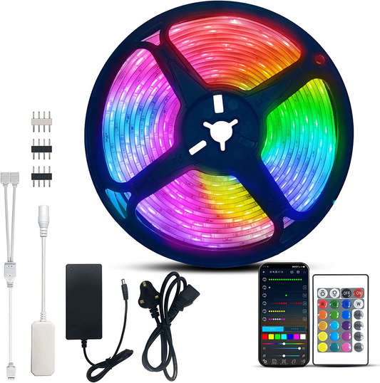 SKY-TOUCH 5/10 متر ذكي بلوتوث LED شريط ضوء RGB مزامنة مع الموسيقى الخفيفة التحكم عن بعد حبل ملون الإضاءة لديكور المنزل المطبخ غرفة النوم الفندق في الهواء الطلق بار حديقة ديكور سطح المكتب