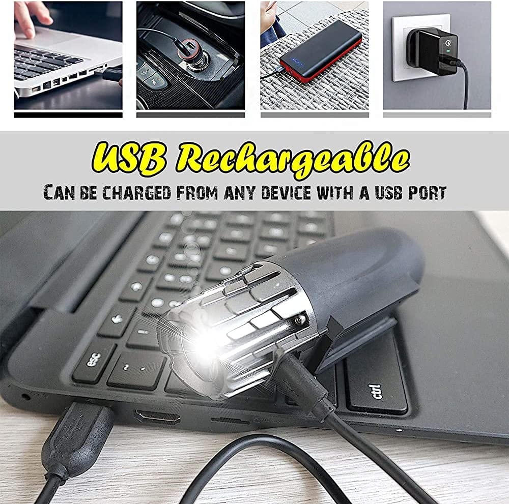 مجموعة مصابيح الدراجة القابلة لإعادة الشحن USB من SKYTOUCH بقوة 320 لومن ملحقات الدراجة الأمامية والخلفية القوية للركوب الليلي، عاكسات المصابيح الأمامية لركوب الدراجات للأطفال، الطريق، الدراجة الجبلية، أسود