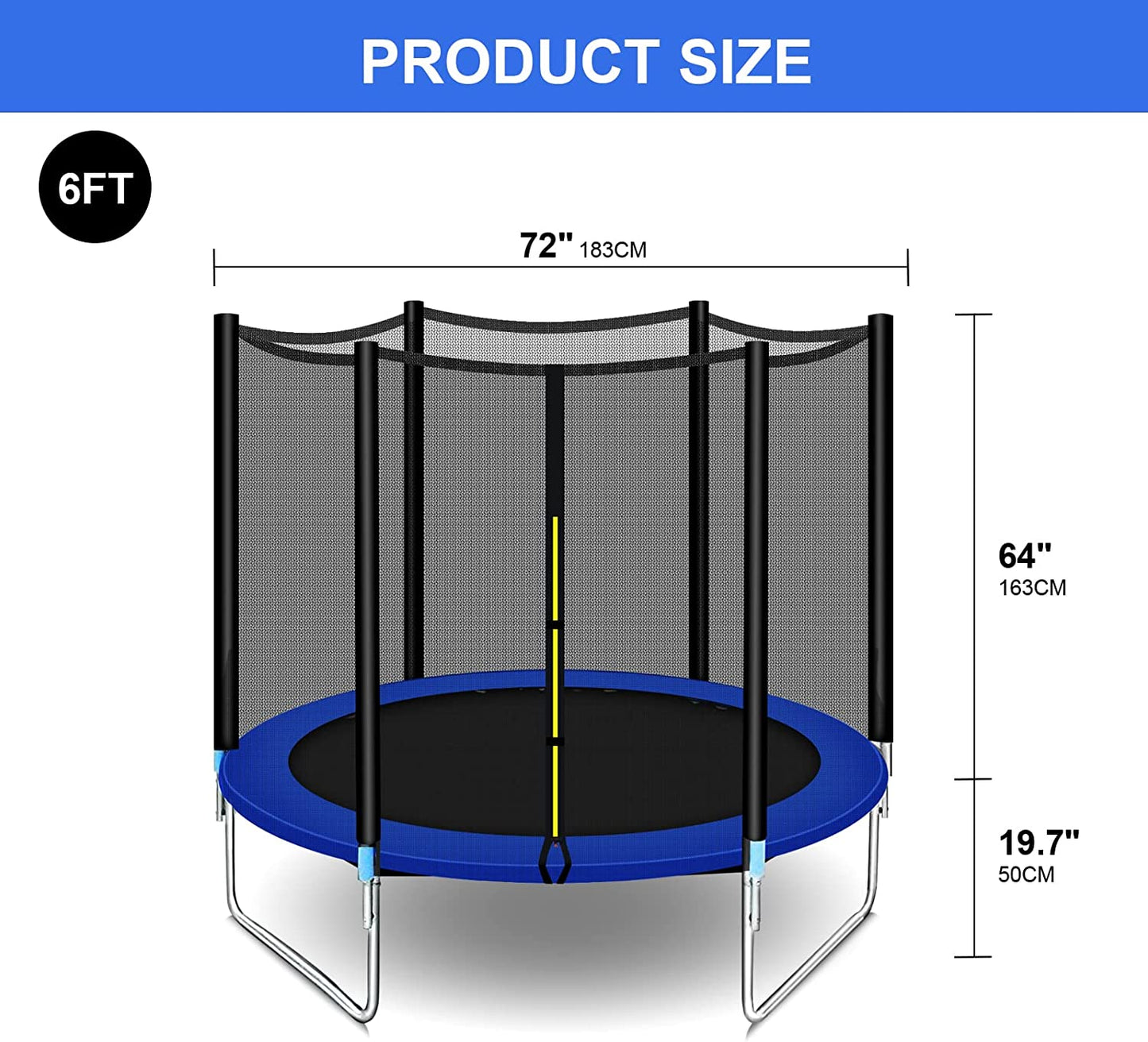 SKY-TOUCH Outdoor Trampoline for Kids Adult(6FT-14FT)