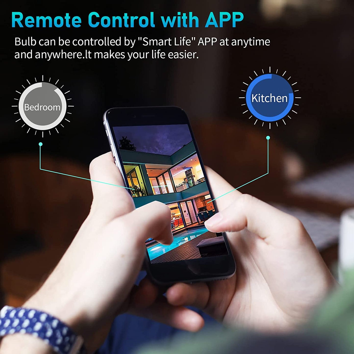 لمبة إضاءة ذكية Sky-Touch، متعددة الألوان قابلة للتعتيم واي فاي ذكية وبلوتوث متوافقة مع Alexa وGoogle Home Assistant
