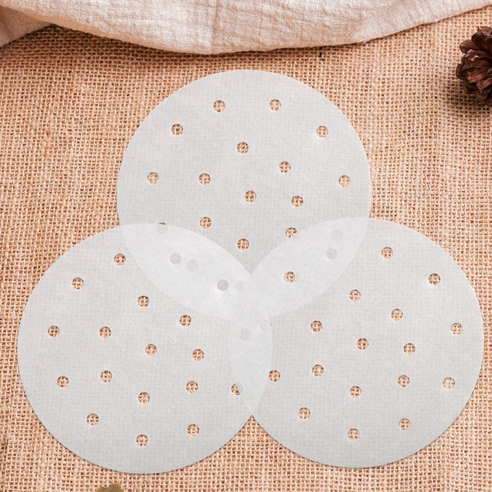 SKY-TOUCH 100pcs Air Fryer Disposable Paper,Non Stick Parchment Paper for Air Fryer Liners,Round Food Grade Baking Paper for Air Fryer