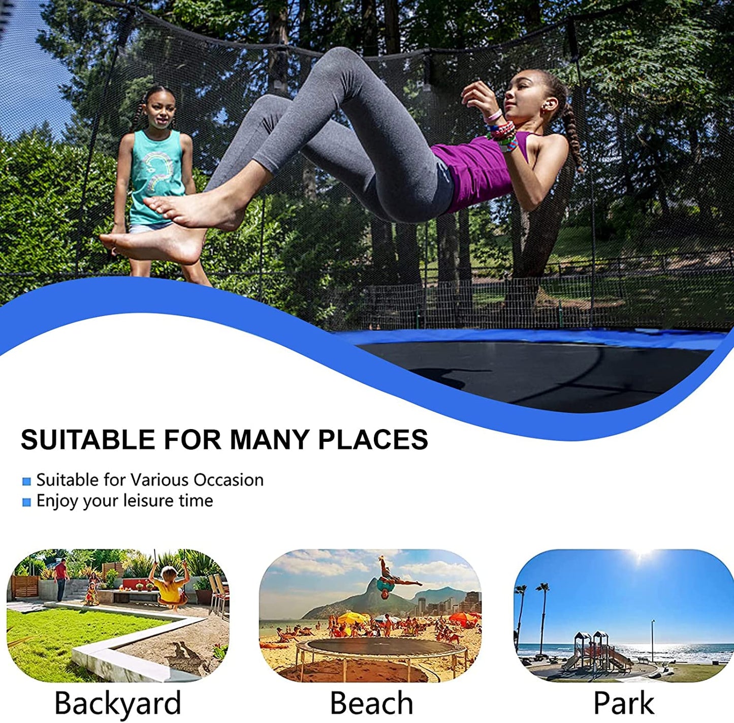 SKY-TOUCH Outdoor Trampoline for Kids Adult(6FT-14FT)