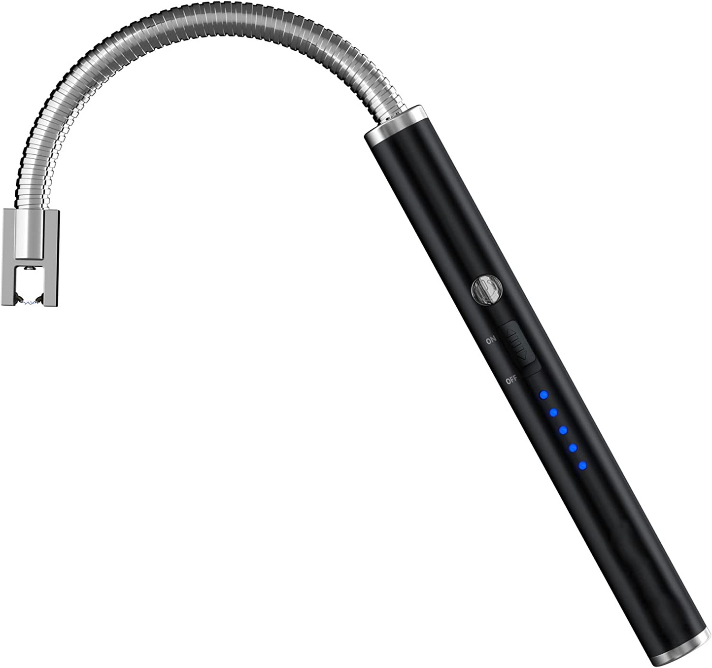 ولاعة قوسية من SKY-TOUCH، ولاعة إلكترونية عديمة اللهب مع مؤشر بطارية LED، ولاعة USB قابلة لإعادة الشحن ومقاومة للرياح والطقس للمطبخ والشواء والشموع والألعاب النارية وموقد الغاز