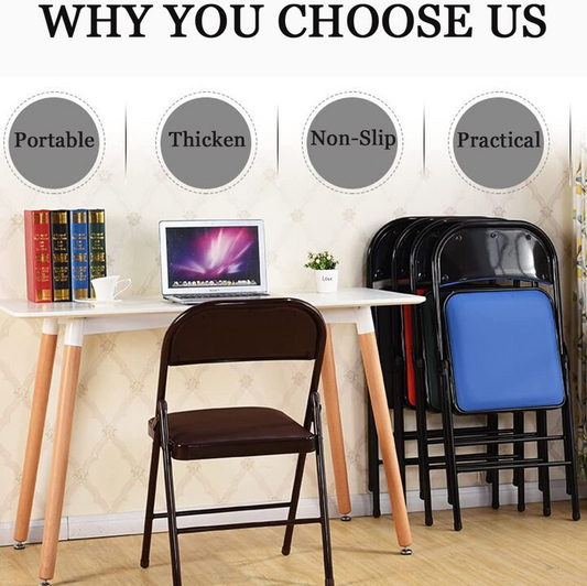SKY-TOUCH Folding Chair With Padded Seats Multi Functional Portable Chair For Home Dining Office Outdoor Fishing, Black