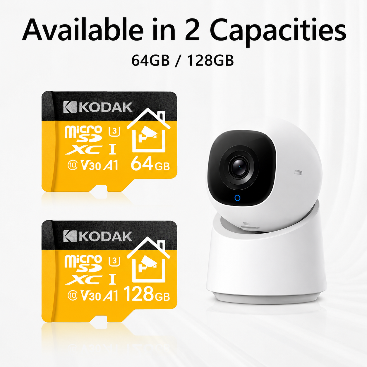 Camera Memory Card, KI330 64GB/128GB microSDXC Memory SD Card,High Speed Micro SD Card for Security Cameras, Dash Cams, Home Surveillance, 4K Video Recording, Fast Data Transfer