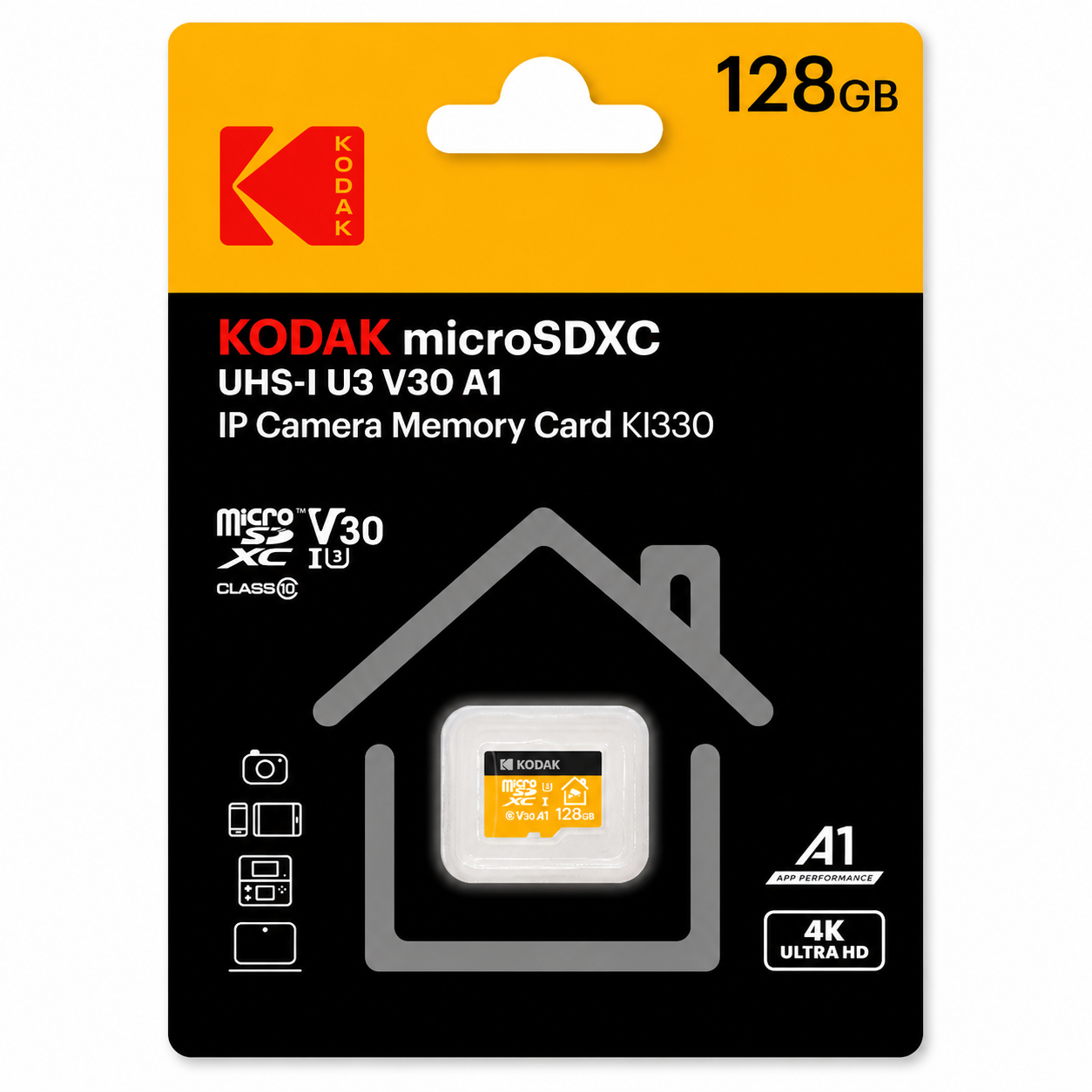 Camera Memory Card, KI330 64GB/128GB microSDXC Memory SD Card,High Speed Micro SD Card for Security Cameras, Dash Cams, Home Surveillance, 4K Video Recording, Fast Data Transfer