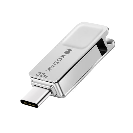 K223C 32GB/64G USB 3.2 Type-C Metal Flash Drive, Portable USB Memory Stick, High-Speed U Disk, USB3.2 Data Storage for Laptop, PC, File Transfer & Backup, Office, Silver