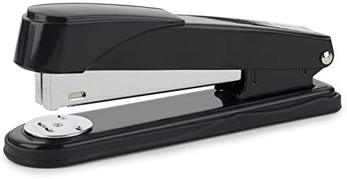 SKY-TOUCH Heavy-Duty Metal Stapler, Black, 50 Sheets Capacity, Stainless Steel, Adjustable Staple Selector, Anti-Slip Base, for Office & Home Use