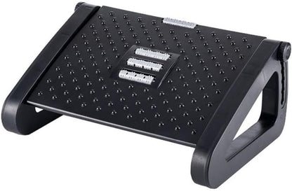 SKY-TOUCH Under Desk Footrest : Adjustable Height Footrest with Massage Roller Ergonomic Foot Stool with Massage Texture for Home Office Pressure Relief (Black)