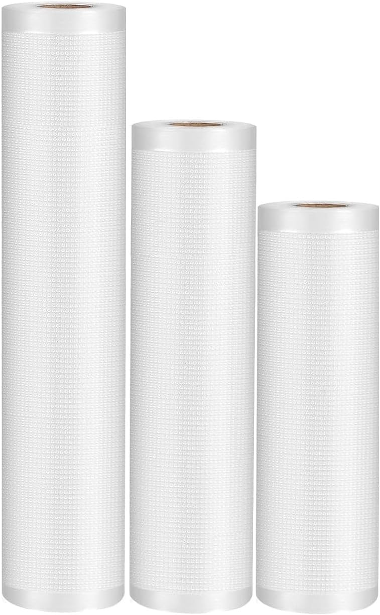 SKY-TOUCH 1Pack Vacuum Sealer Bags : Thickened Puncture Prevention Food Saver BPA Free for Sous Vide cooking Microwave Freezer Food Storage (15 * 500cm, 22 * 500cm, 28 * 500cm)