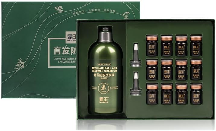 SKY-TOUCH Ginger Anti-Hair Loss Shampoo Set for Hair Growth and Hair Fall Control, Organic Anti Hair Loss Shampoo, Cleanse Moisturize Hair and Keep Scalp Health, 380ml + 5ml x 12 Bottle for Men Women