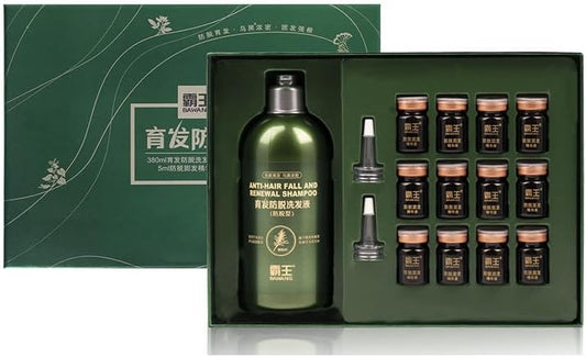 SKY-TOUCH Ginger Anti-Hair Loss Shampoo Set for Hair Growth and Hair Fall Control, Organic Anti Hair Loss Shampoo, Cleanse Moisturize Hair and Keep Scalp Health, 380ml + 5ml x 12 Bottle for Men Women