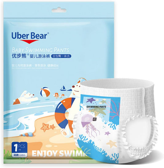 SKY-TOUCH 5pcs Disposable Swim Pants Diapers 6-11kg, Individually packaged Gap-Free Baby Swimming Pants, Premium Eco Baby Nappies Leak Protection,Size L