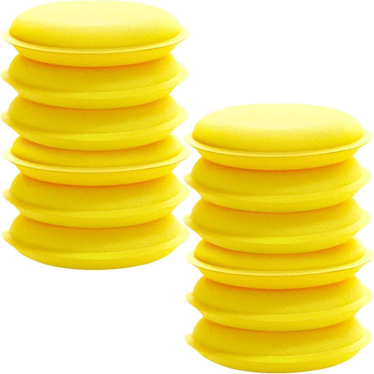 SKY-TOUCH 12-Pack Car Wax Applicator Sponges, High-Density Circular Foam Pads for Polishing & Buffing, Soft Microfiber Cleaning Sponge for Car Detailing, Auto Waxing