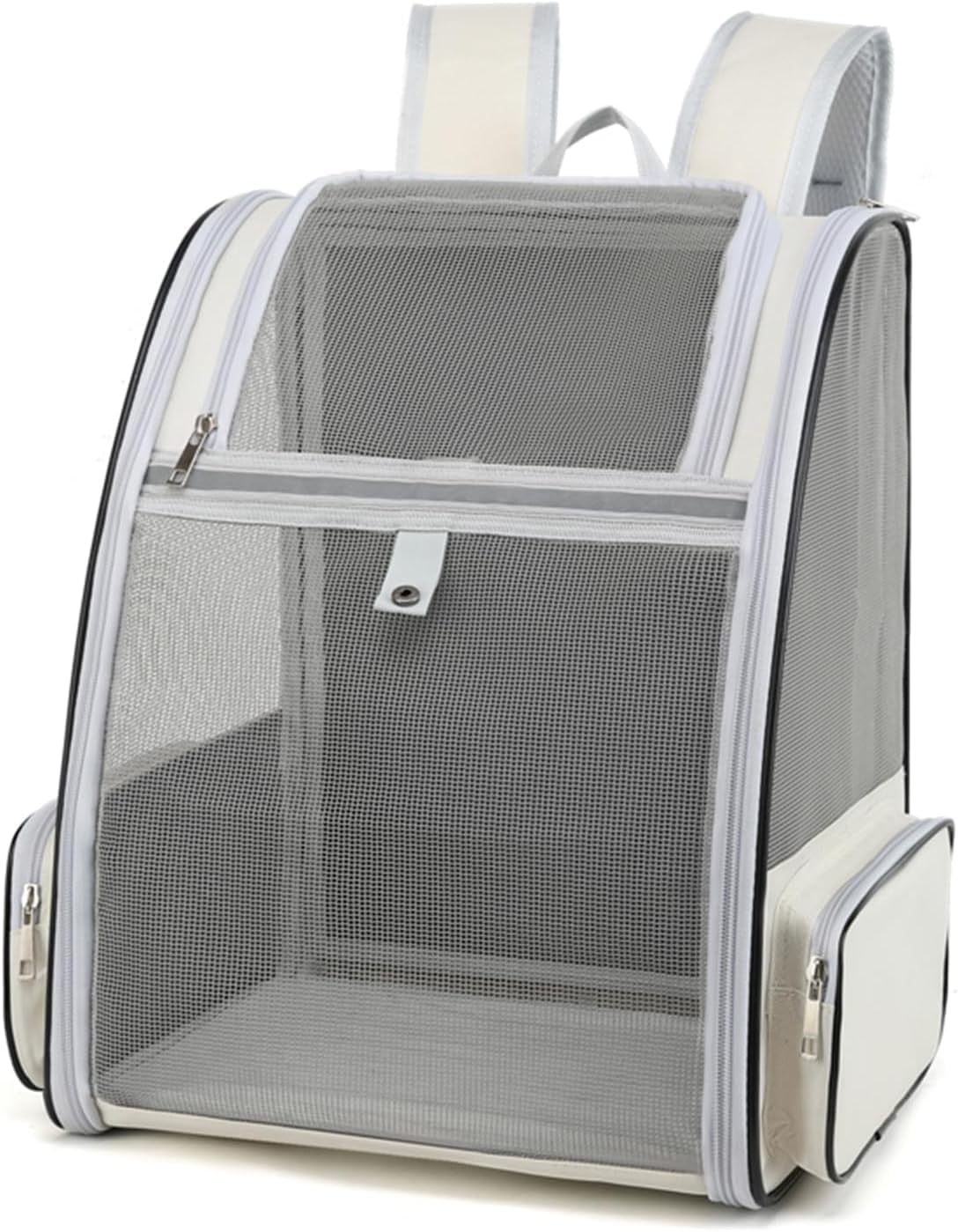 SKY-TOUCH Cat Carrier Backpack, Cats Dogs Rabbits Carrier, for Small Pets and Puppies – Perfect for Outdoor Adventures and Vet Visits, Ultimate Comfort On-the-Go, Grey - 34x27x41cm