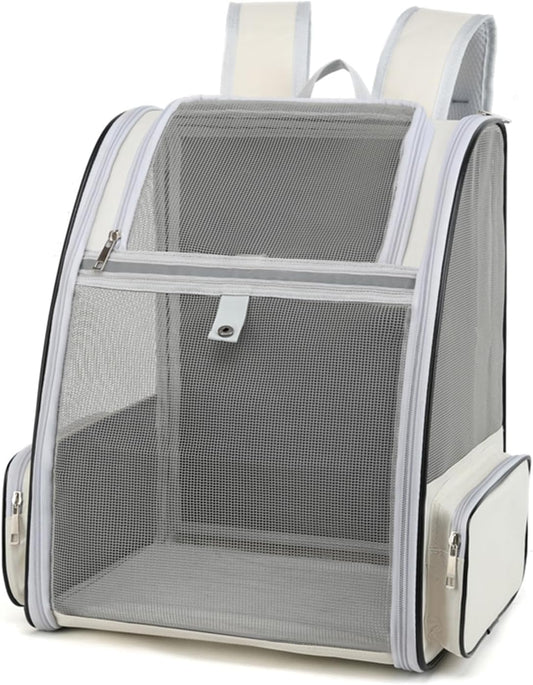 SKY-TOUCH Cat Carrier Backpack, Cats Dogs Rabbits Carrier, for Small Pets and Puppies – Perfect for Outdoor Adventures and Vet Visits, Ultimate Comfort On-the-Go, Grey - 34x27x41cm