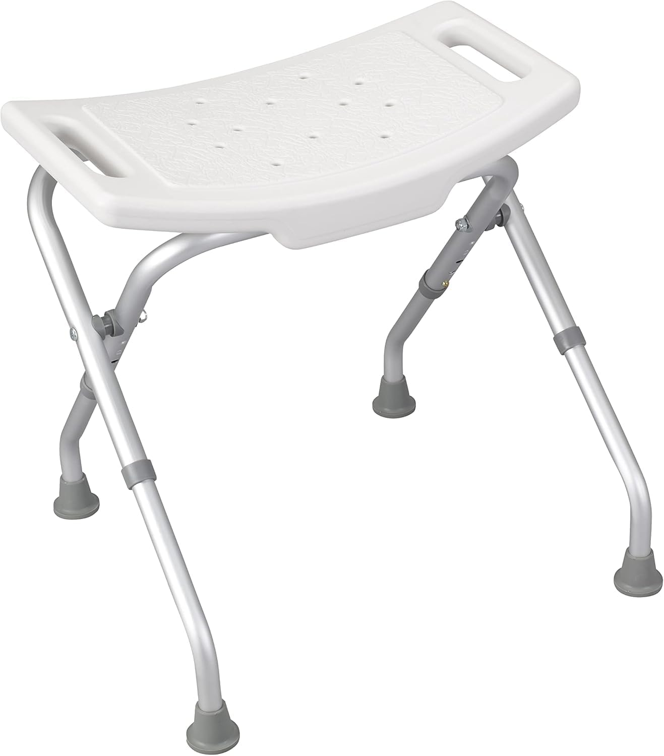 SKY-TOUCH Non-Slip Folding Shower Stool with Suction Feet, Adjustable Lightweight Rust-Free Aluminium Bath Chair for Elderly, Disabled, Pregnancy, Post Surgery, 300 Pounds Capacity