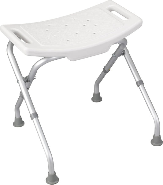 SKY-TOUCH Non-Slip Folding Shower Stool with Suction Feet, Adjustable Lightweight Rust-Free Aluminium Bath Chair for Elderly, Disabled, Pregnancy, Post Surgery, 300 Pounds Capacity