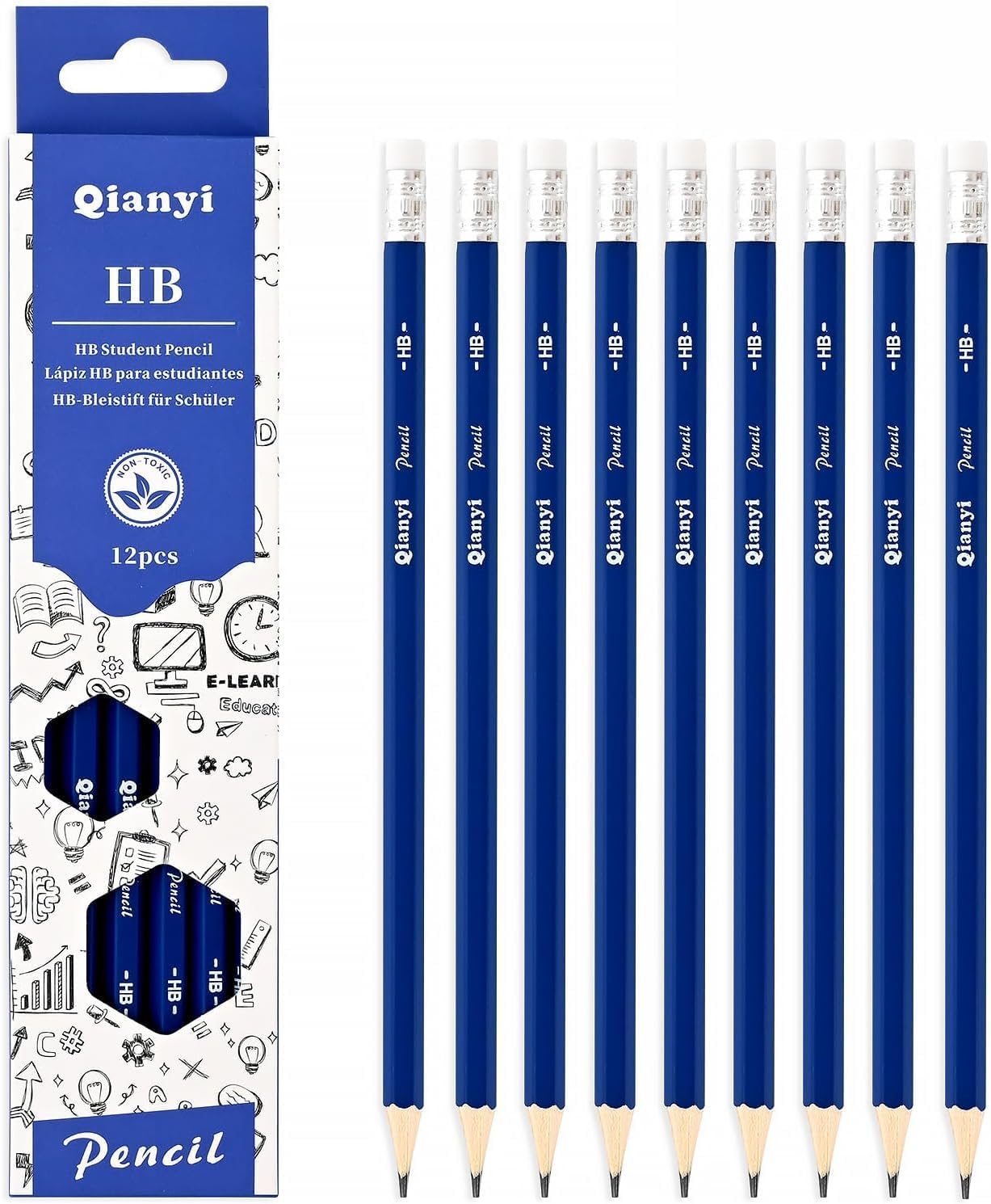 SKY-TOUCH HB hexagonal wood pencil, two set of 24, natural wood pencil set, non-toxic and environmentally friendly, suitable for smooth writing in exams, schools, offices, painting and sketching
