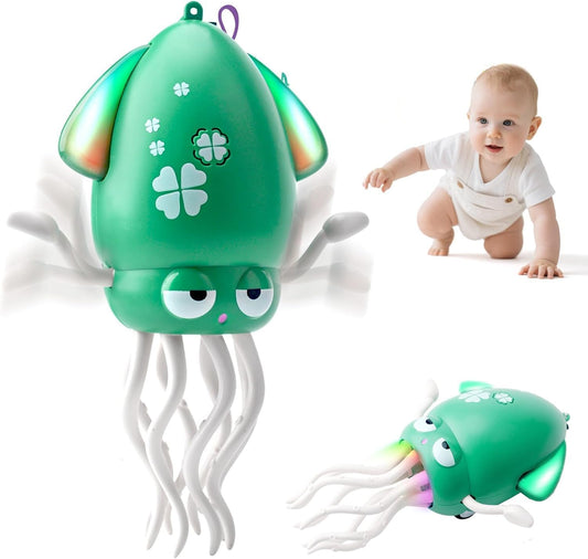 SKY-TOUCH Electric Dancing Octopus Toy, Rechargeable Crawling Octopus Toy with LED Light ＆ Music, Funny Electric Baby Sensory Toys, Magical Dancing Toys for 3 + Year Old Boys Girls