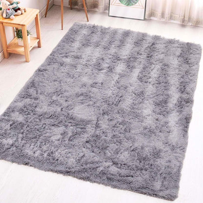 SKY-TOUCH 60x110cm Area Rugs Homeware Rugs, Super Soft Fluffy Large Shaggy Rug Thick Pile Non Shedding, Area Rugs for Bedroom Anti Slip, Light grey