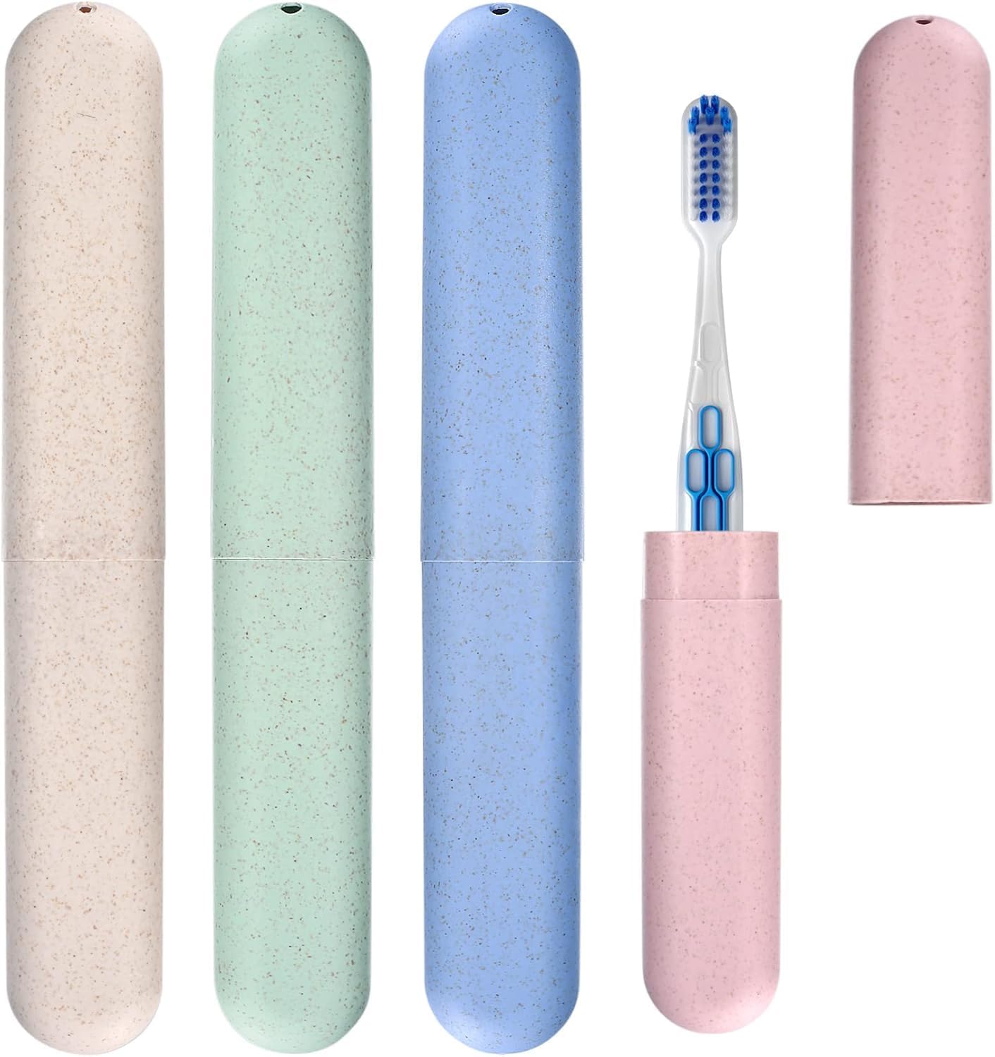SKY-TOUCH 4PCS Travel Toothbrush Cases, Travel Toothbrush Cover Portable Replacement Toothbrush Holder for Hiking Camping Business Trip, 20x3cm