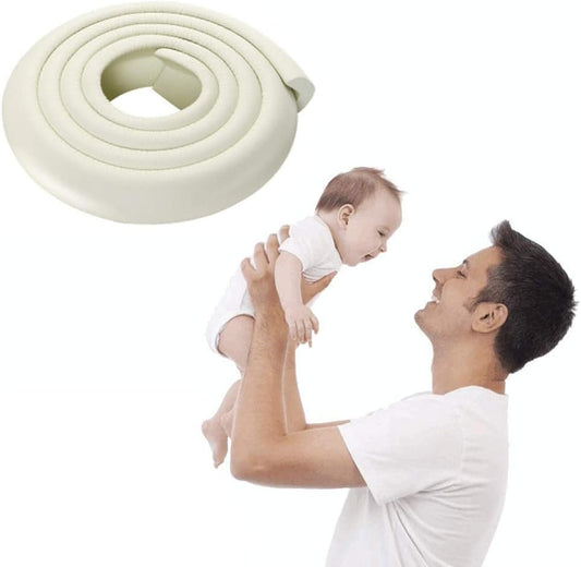 SKY-TOUCH Baby Safety Corner & Edge Protector Set – 4M Foam Cushion Strip for Furniture, Childproof Table & Corner Guards, with Tape (White)