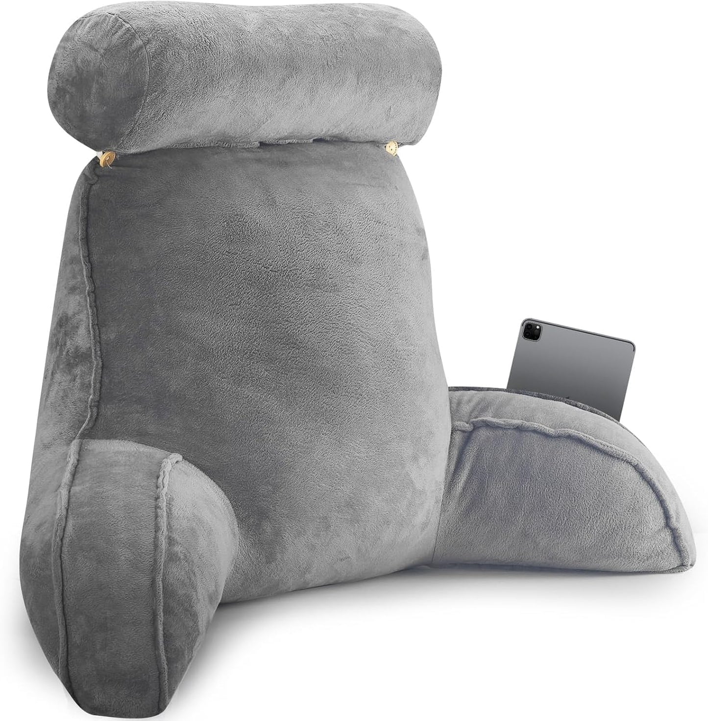 SKY-TOUCH Reading Pillow for Bed Reading, Back Rest Pillow for Beds, Back Support Pillows, Memory Foam Reading Pillow for Sofa, Comfortable Support for Sitting, Reading, TV, Gaming - 75x40x68cm