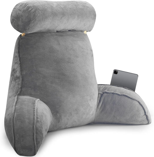 SKY-TOUCH Reading Pillow for Bed Reading, Back Rest Pillow for Beds, Back Support Pillows, Memory Foam Reading Pillow for Sofa, Comfortable Support for Sitting, Reading, TV, Gaming - 75x40x68cm