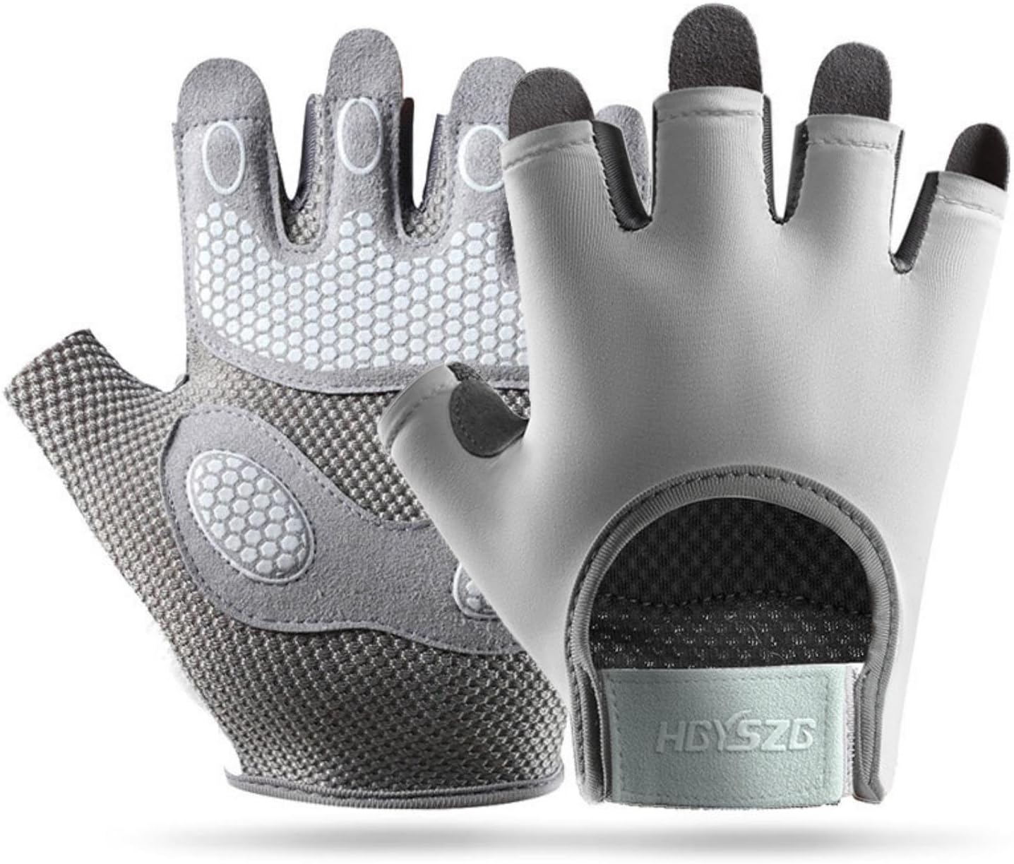 SKY-TOUCH Gym Gloves for Men and Women, Weight Lifting Gloves with Full Palm Protection and Non-Slip Grip, Breathable Workout Gloves for Fitness, Training, Crossfit, Cycling, and Pull Ups (Grey L)
