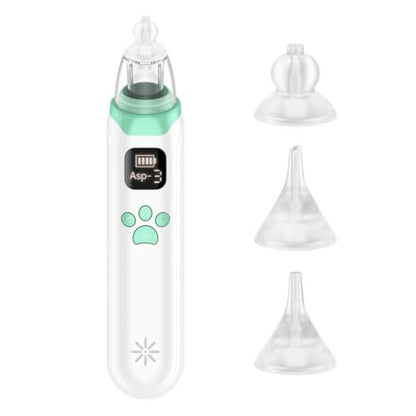 SKY-TOUCH Nasal Aspirator for Baby, Portable Electric Nose Aspirator for Toddler, Automatic Nose Cleaner with 3 Silicone Tips, Adjustable Suction Level, Music and Light Soothing Function